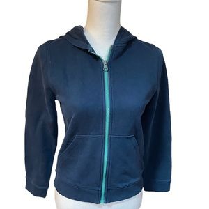 Vineyard Vines zip up blue sweatshirt w/ hoodie, all cotton, kids 8-10 (NWT)